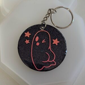 Resin glitter key Chain: Boo-ty Ghost